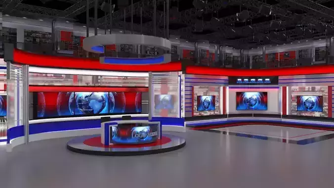 TV Studio News Set Virtual