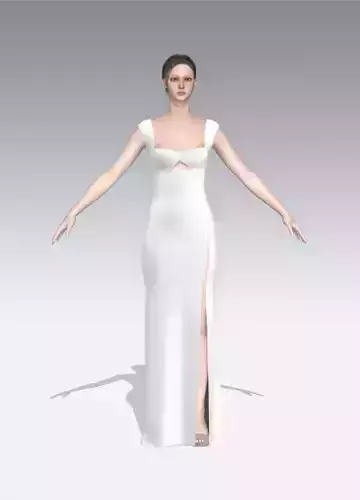dress heart neckline Low-poly 3D model