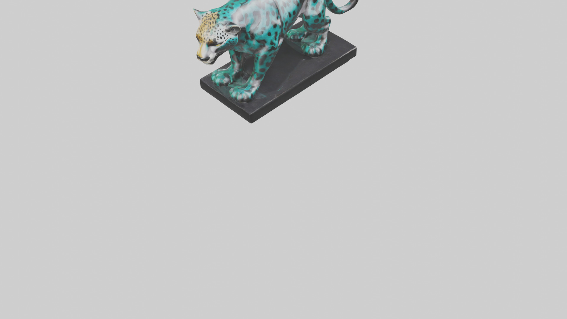 Jaguar statue model Low-poly 3D model_6
