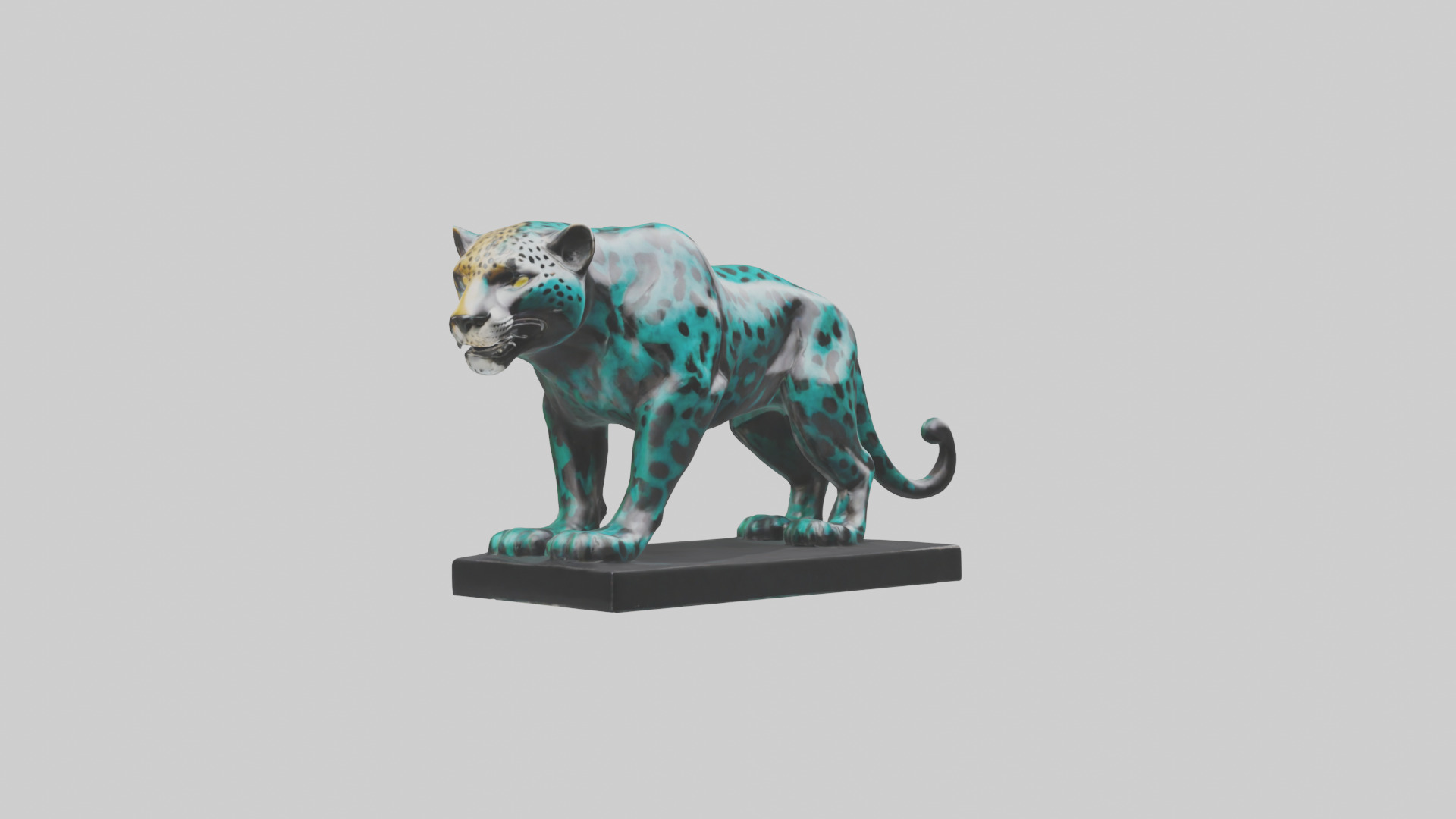 Jaguar statue model Low-poly 3D model_11