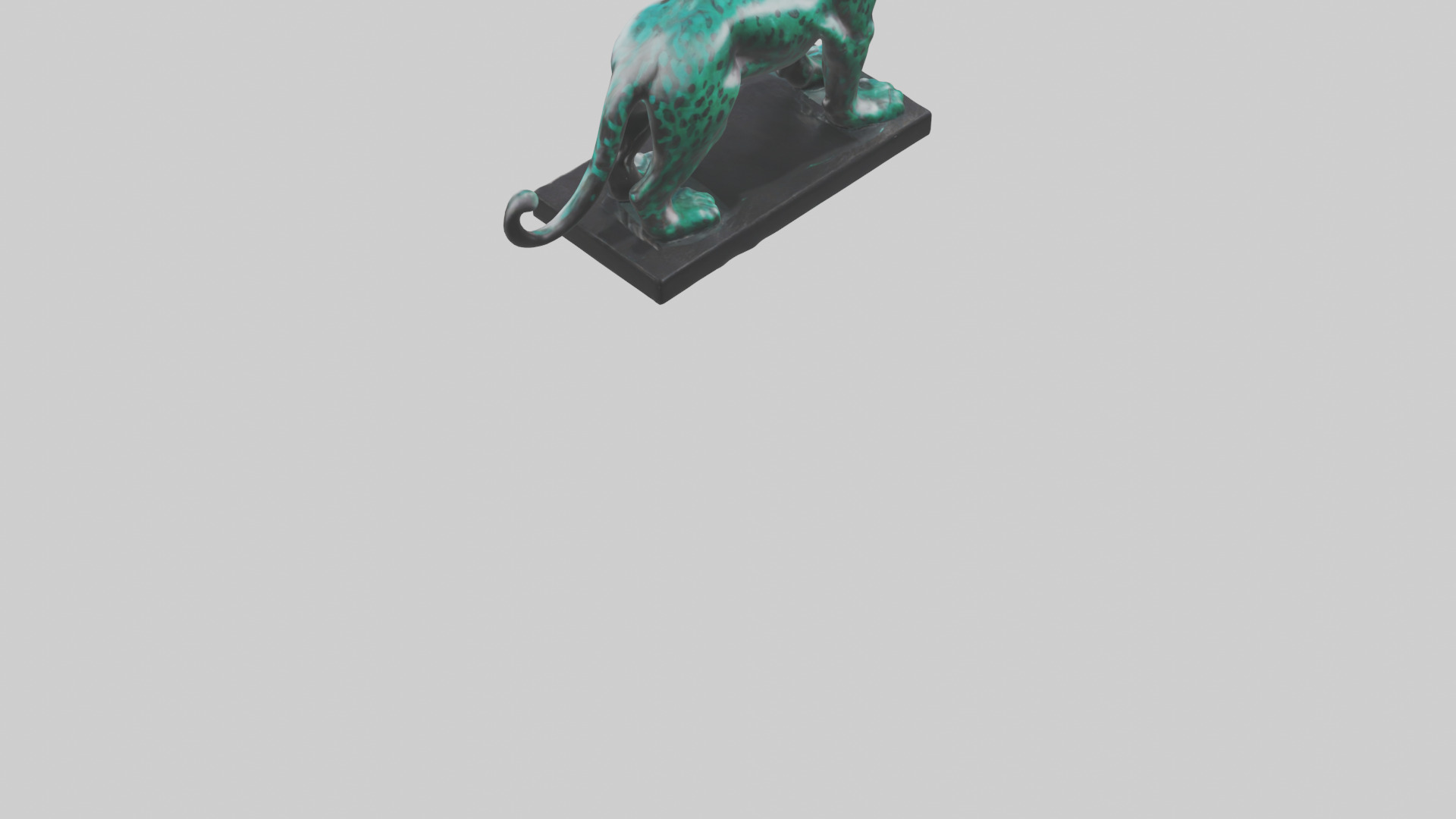 Jaguar statue model Low-poly 3D model_3