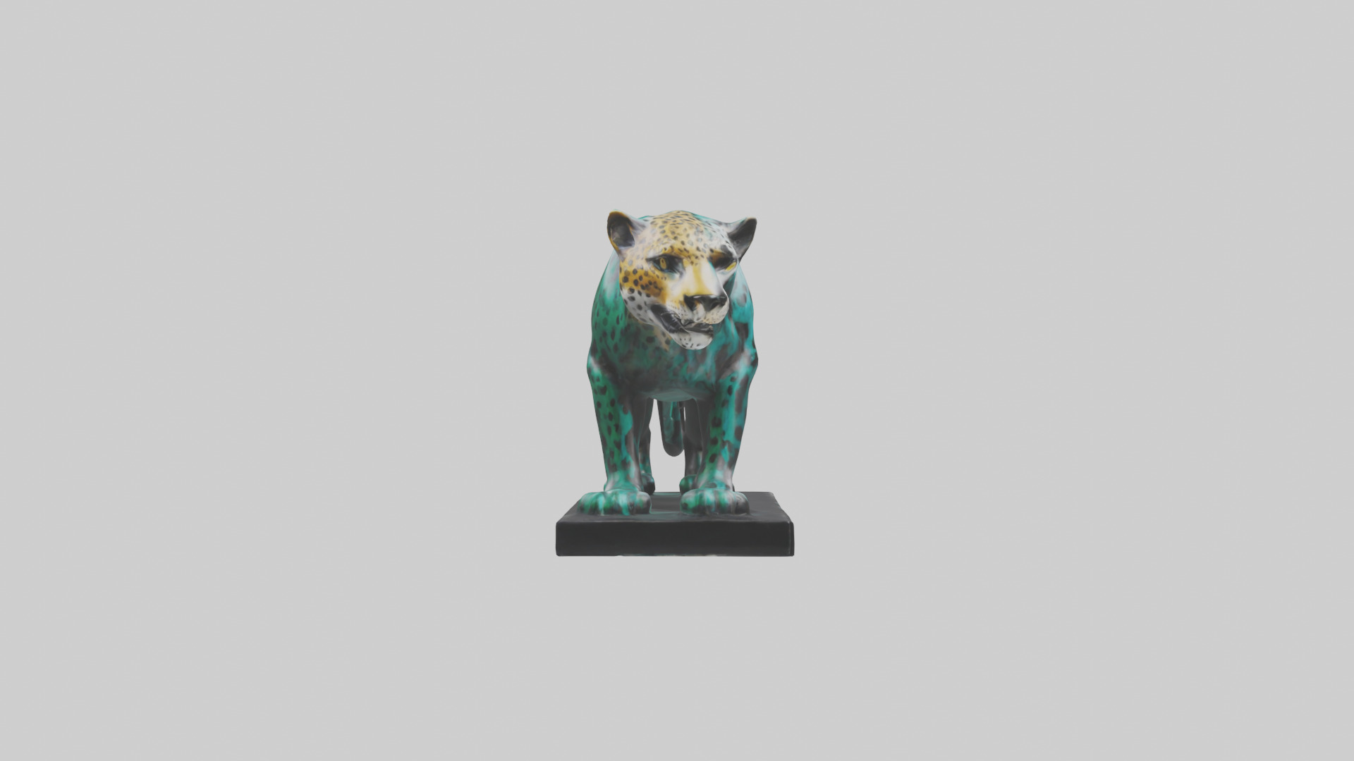 Jaguar statue model Low-poly 3D model_13