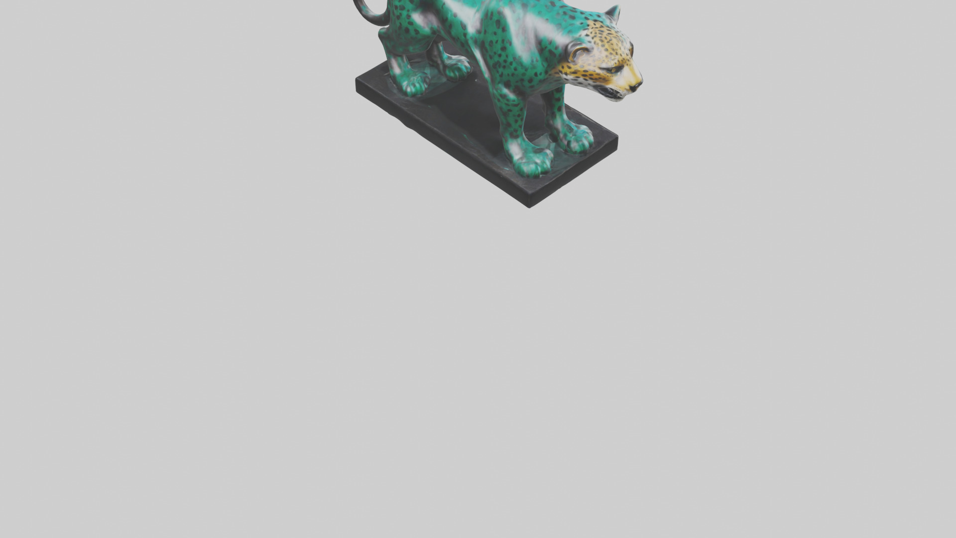 Jaguar statue model Low-poly 3D model_4