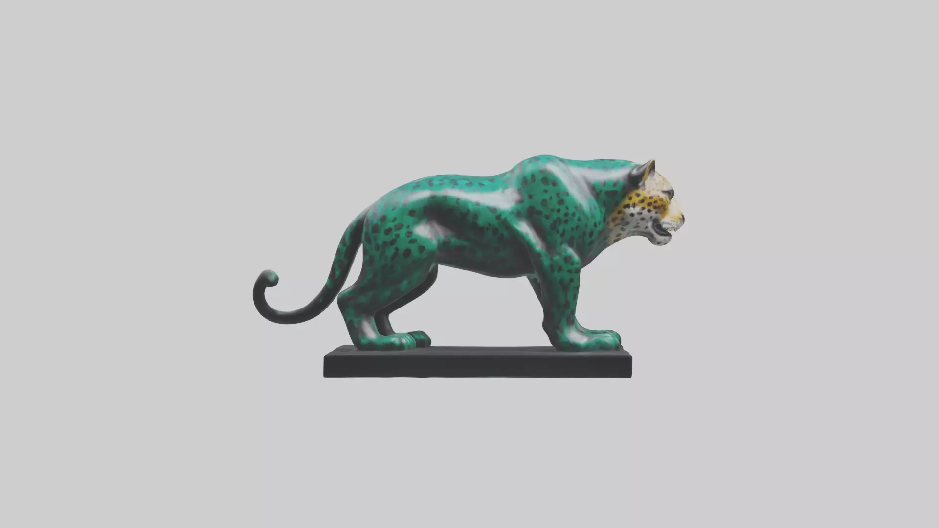 Jaguar statue model Low-poly 3D model_0