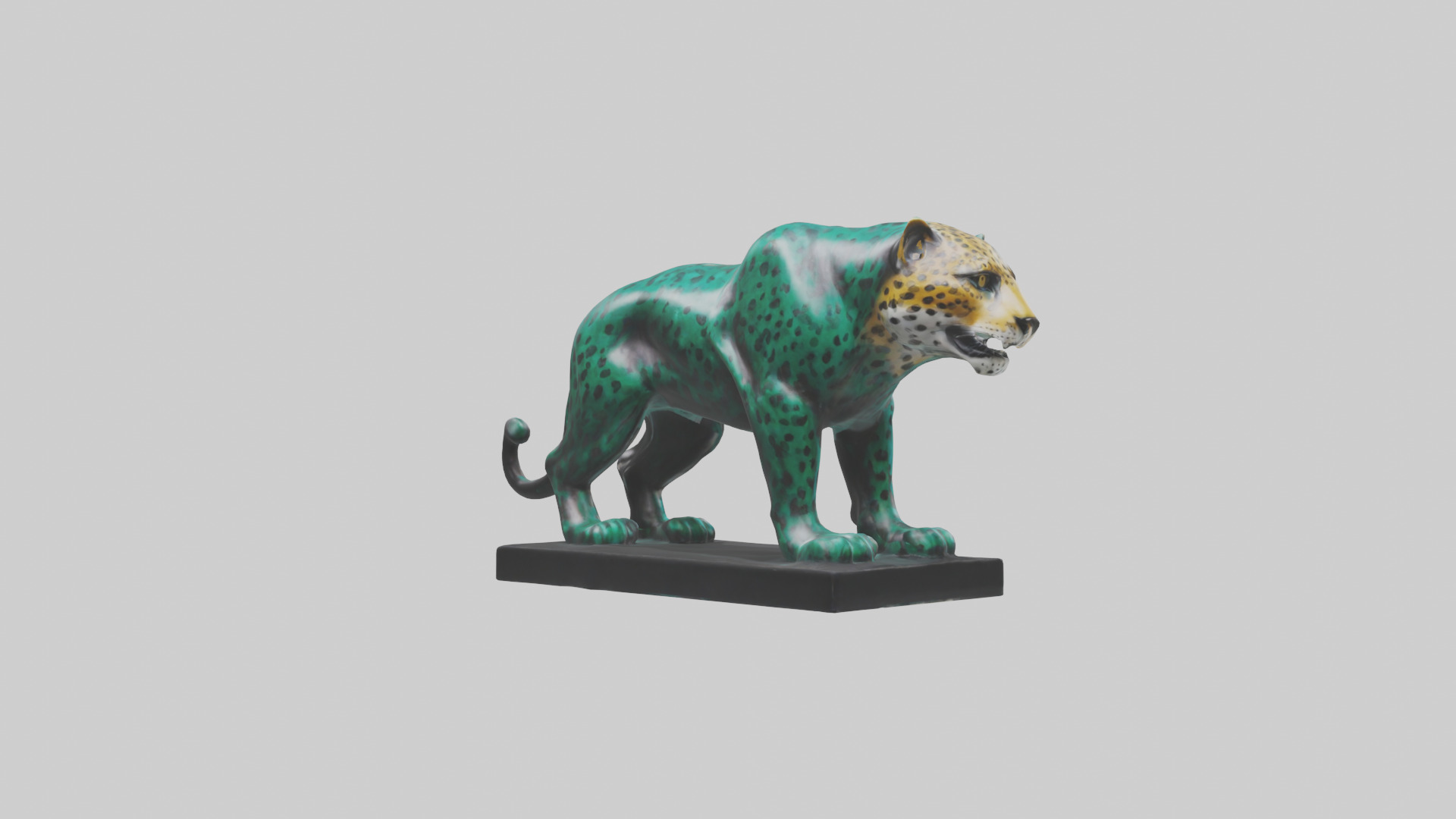 Jaguar statue model Low-poly 3D model_2