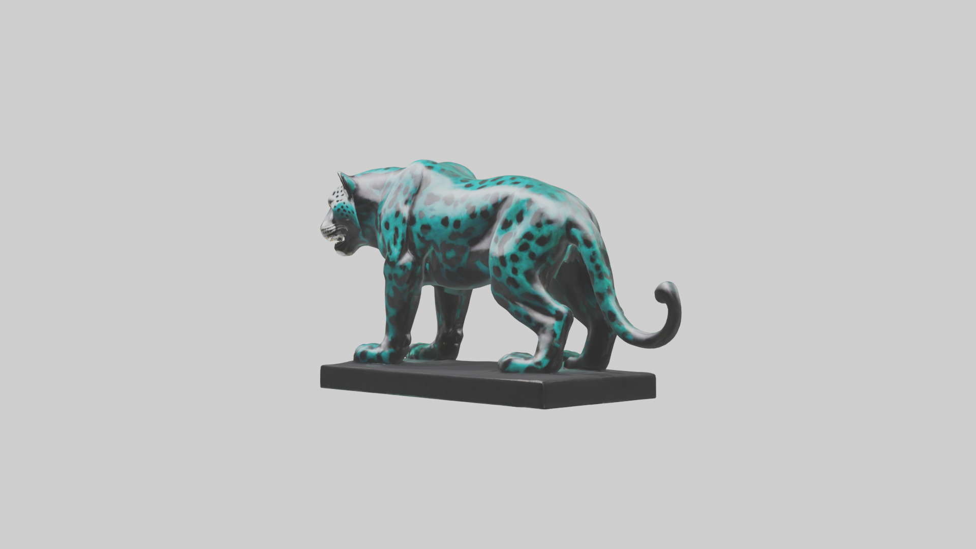 Jaguar statue model Low-poly 3D model_8