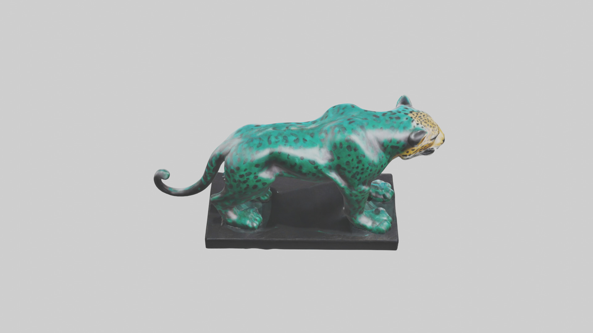 Jaguar statue model Low-poly 3D model_15