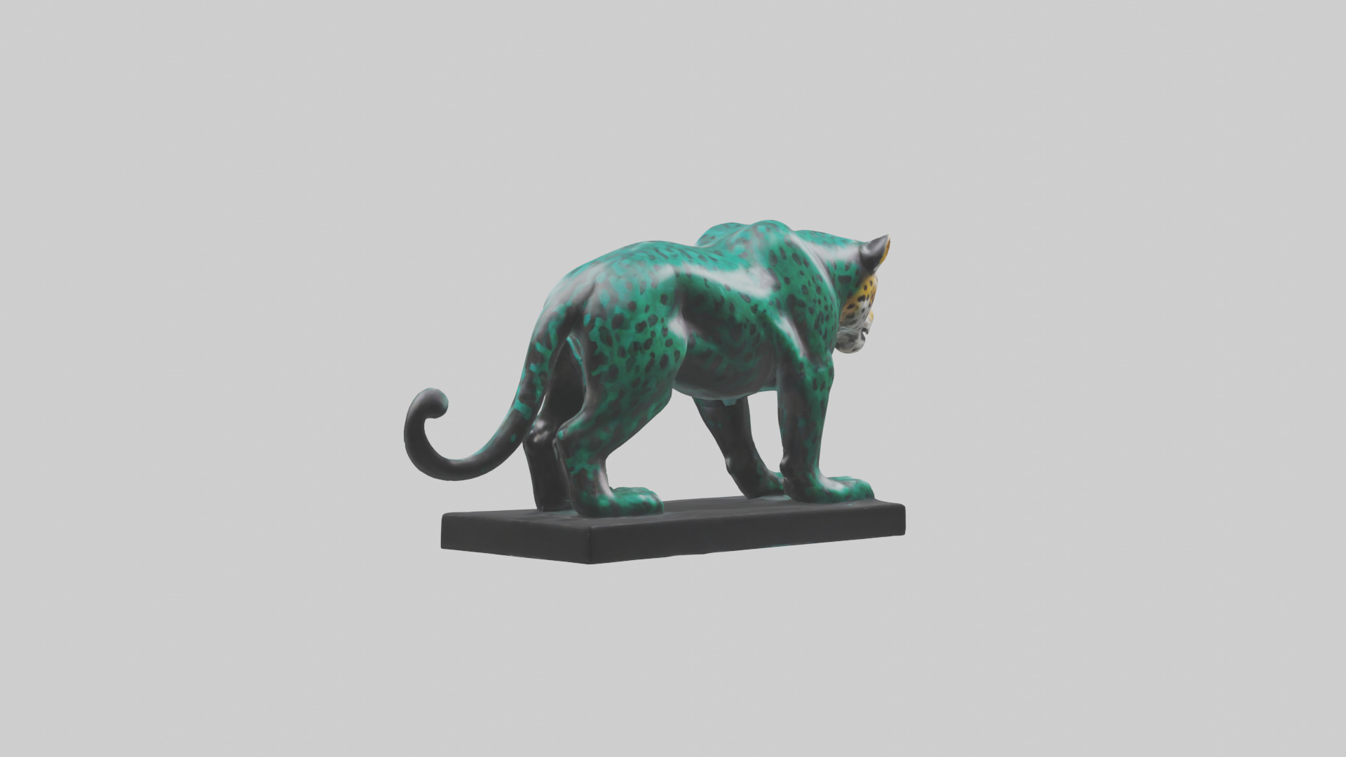 Jaguar statue model Low-poly 3D model_1