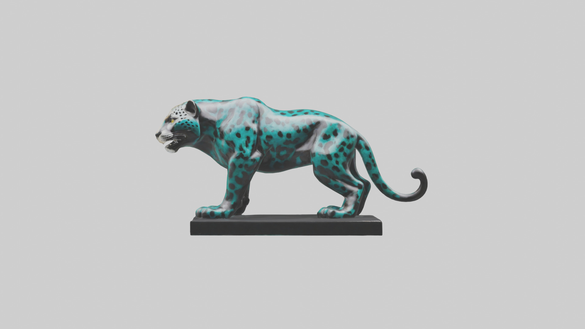 Jaguar statue model Low-poly 3D model_9