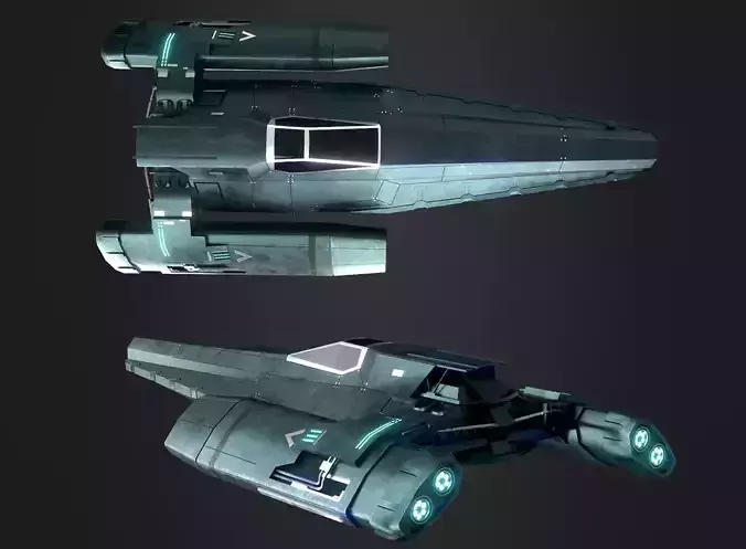 Trello - Spaceship Low-poly 3D model
