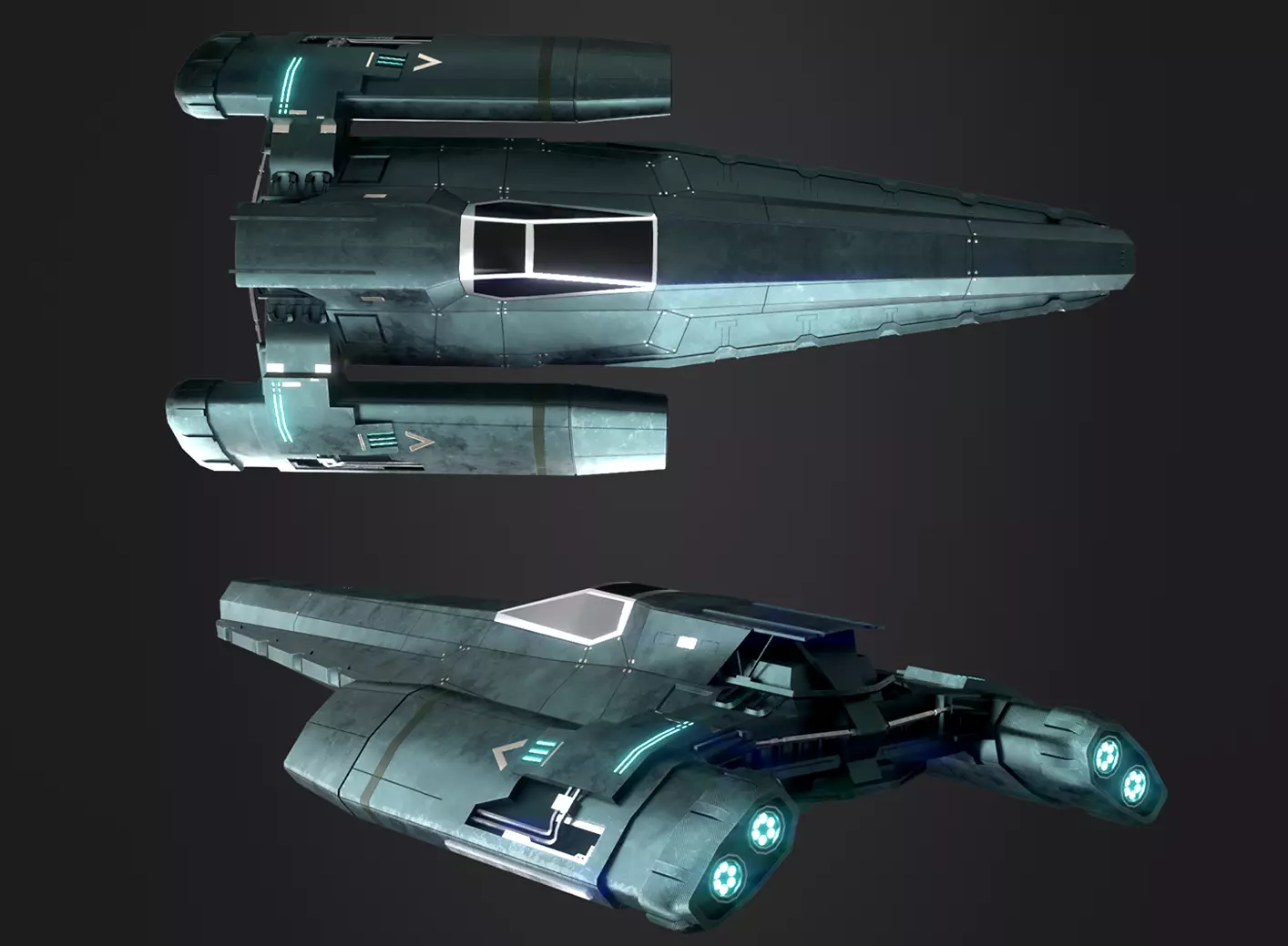 Trello - Spaceship Low-poly 3D model Low-poly 3D model_0