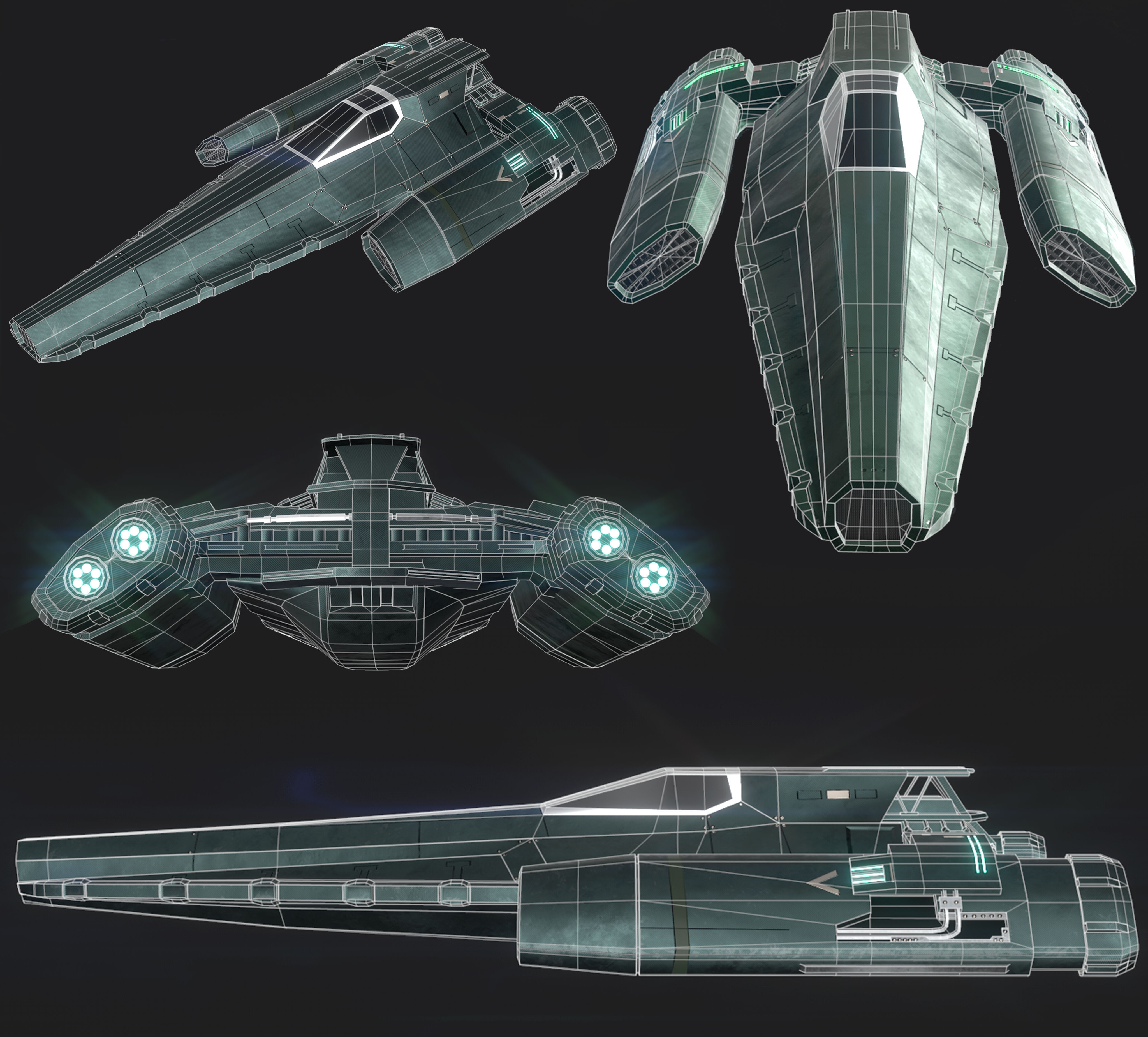 Trello - Spaceship Low-poly 3D model Low-poly 3D model_4