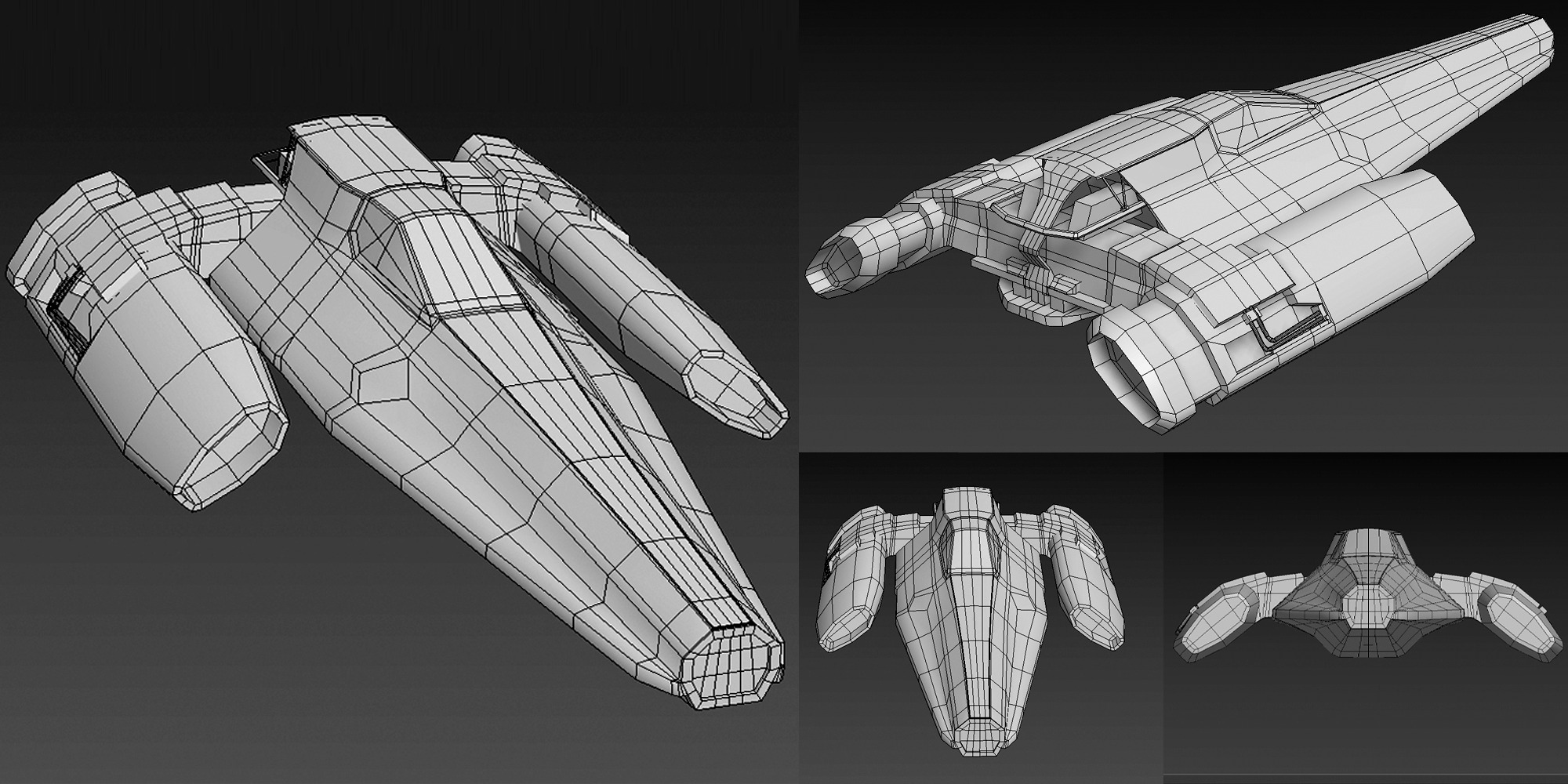 Trello - Spaceship Low-poly 3D model Low-poly 3D model_1