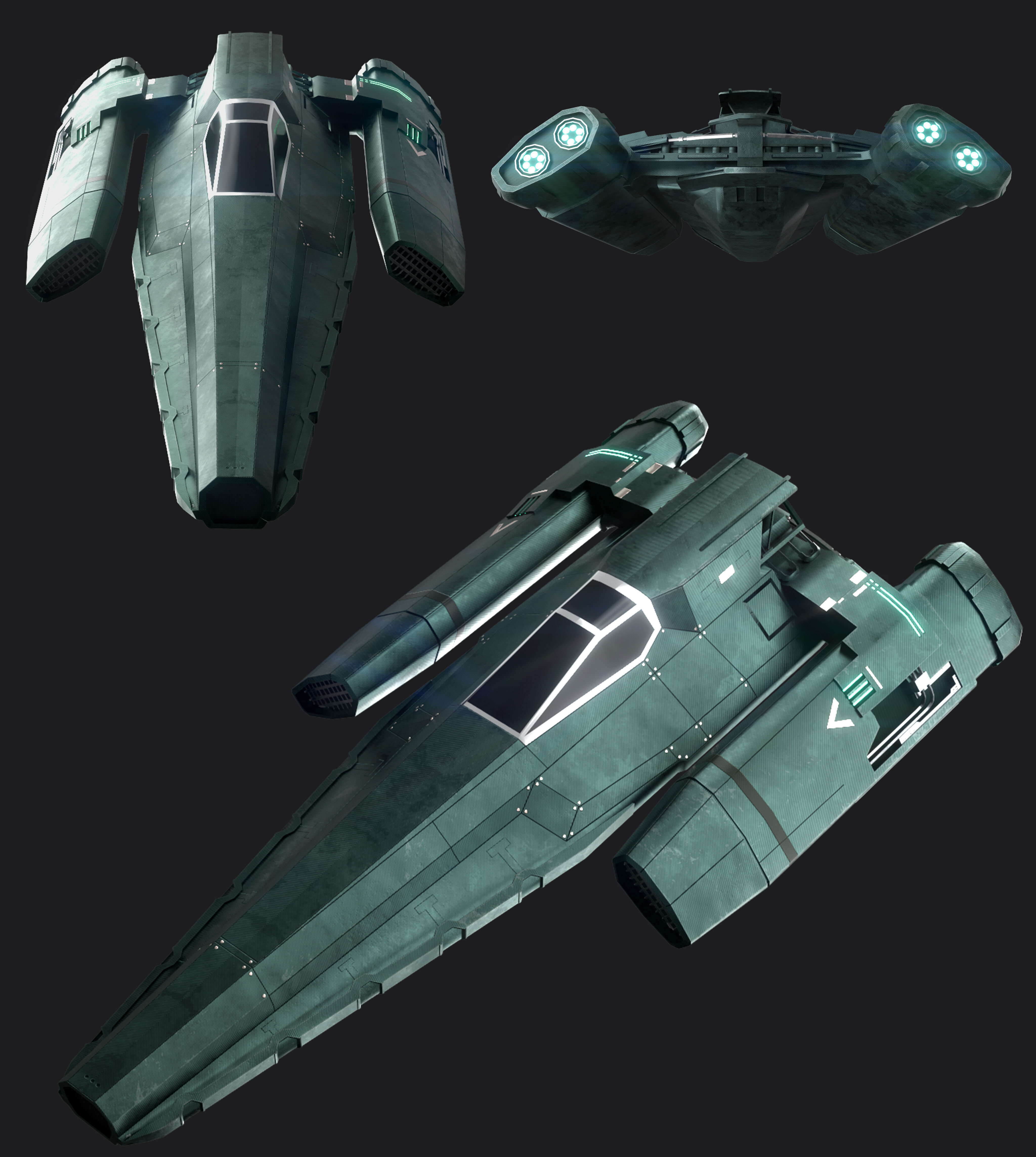 Trello - Spaceship Low-poly 3D model Low-poly 3D model_8
