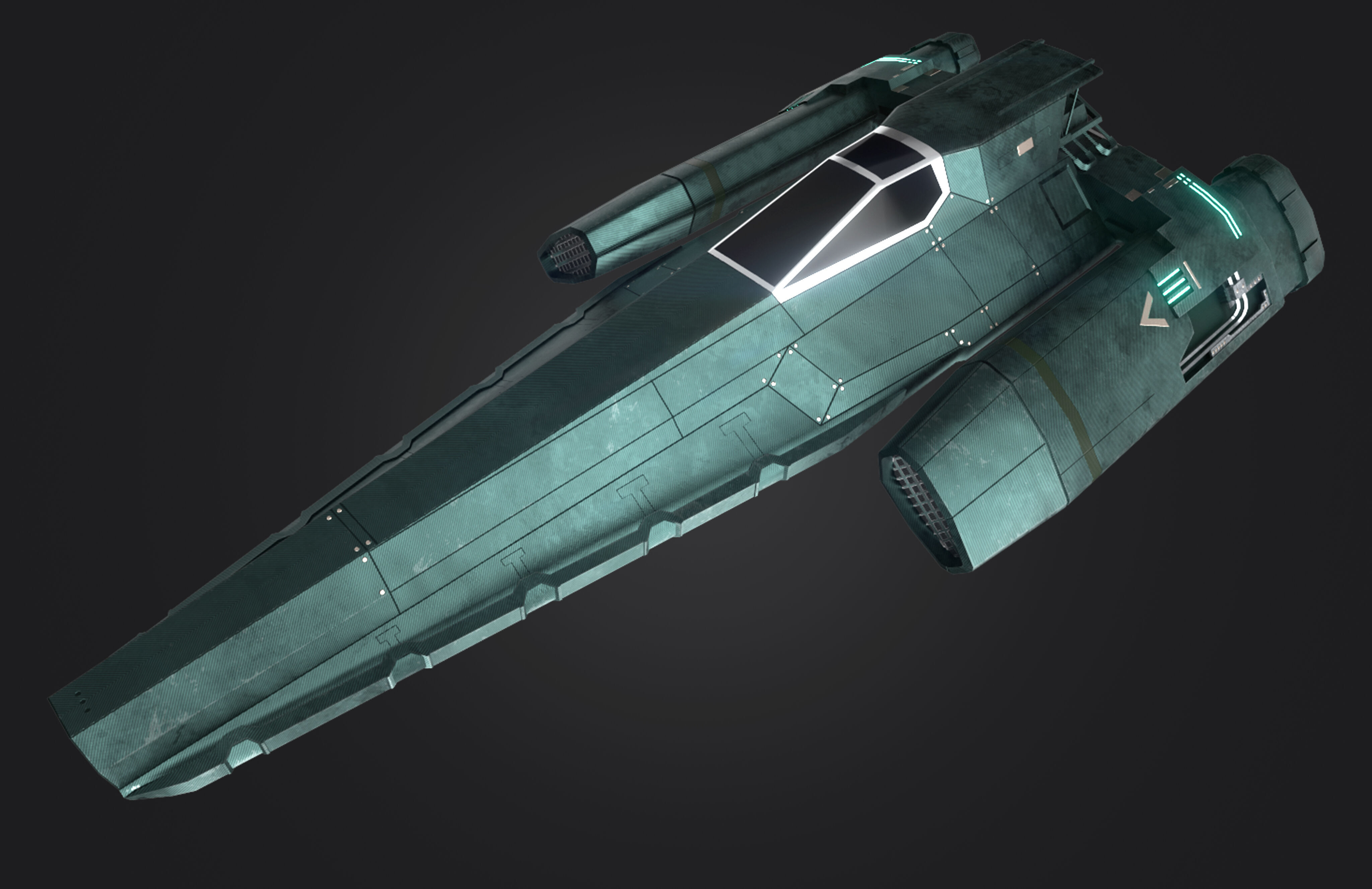 Trello - Spaceship Low-poly 3D model Low-poly 3D model_7