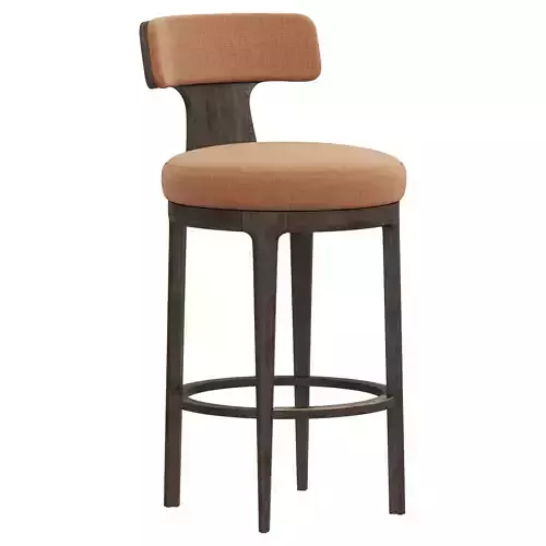 Restoration Hardware Ligne High Back Swivel Fabric Bar Stool