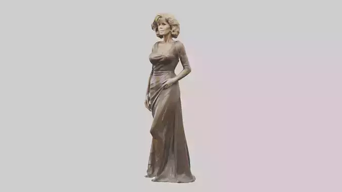 Jane Fonda statue model Low-poly 3D model