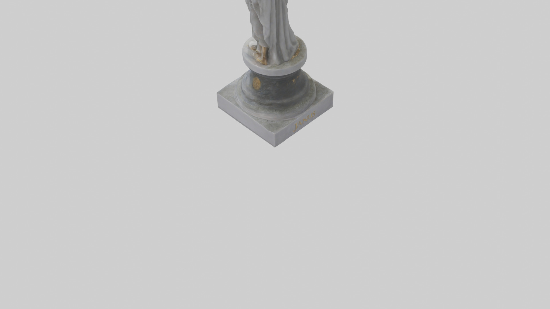 Janus God statue model Low-poly 3D model_7