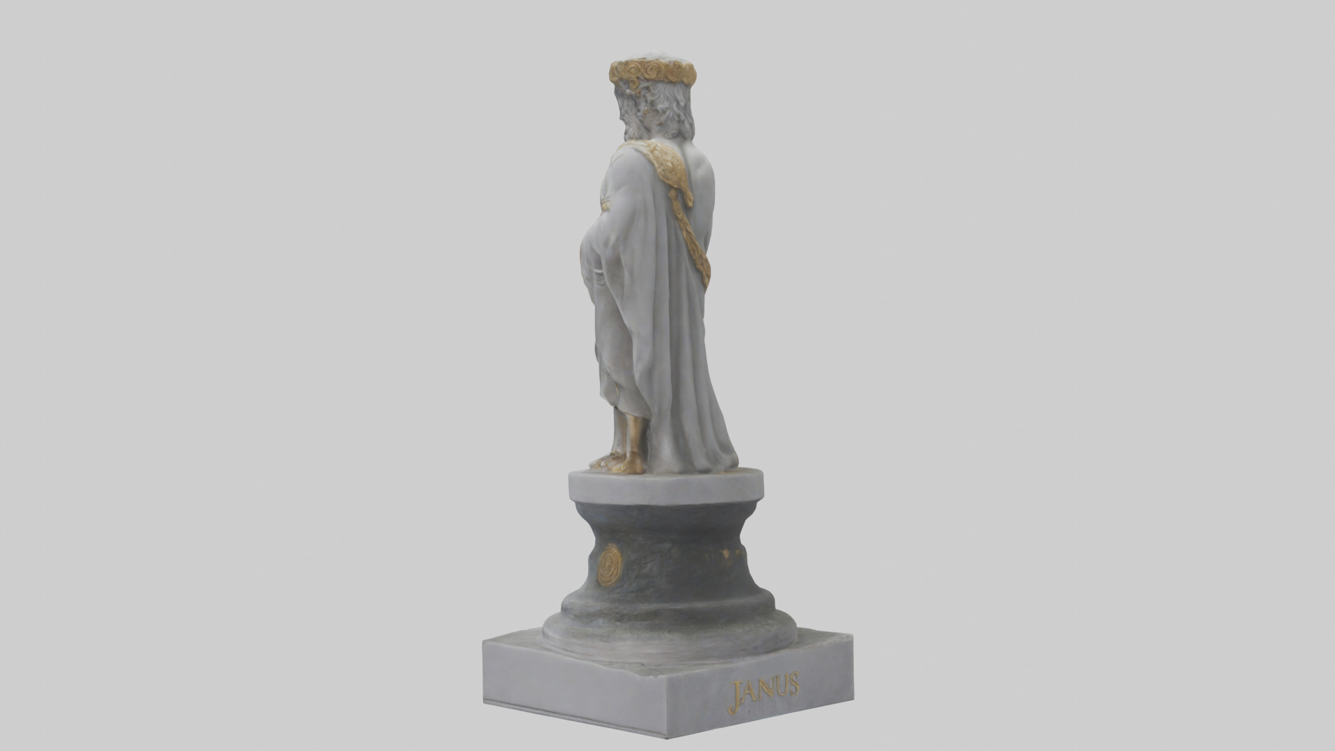 Janus God statue model Low-poly 3D model_3