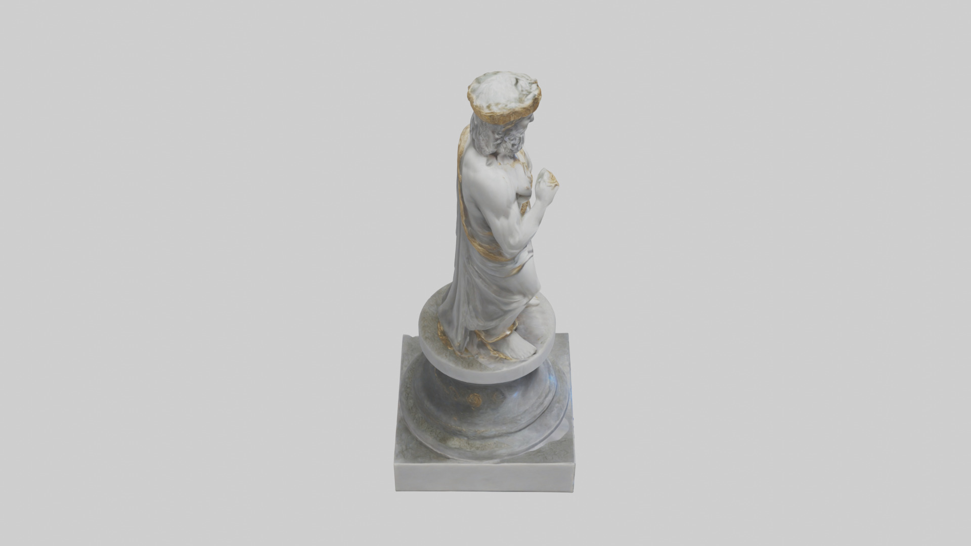 Janus God statue model Low-poly 3D model_11