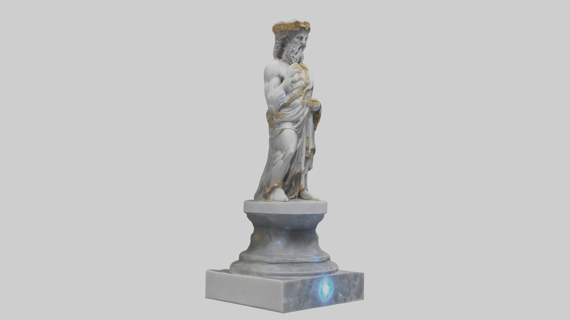 Janus God statue model Low-poly 3D model_8