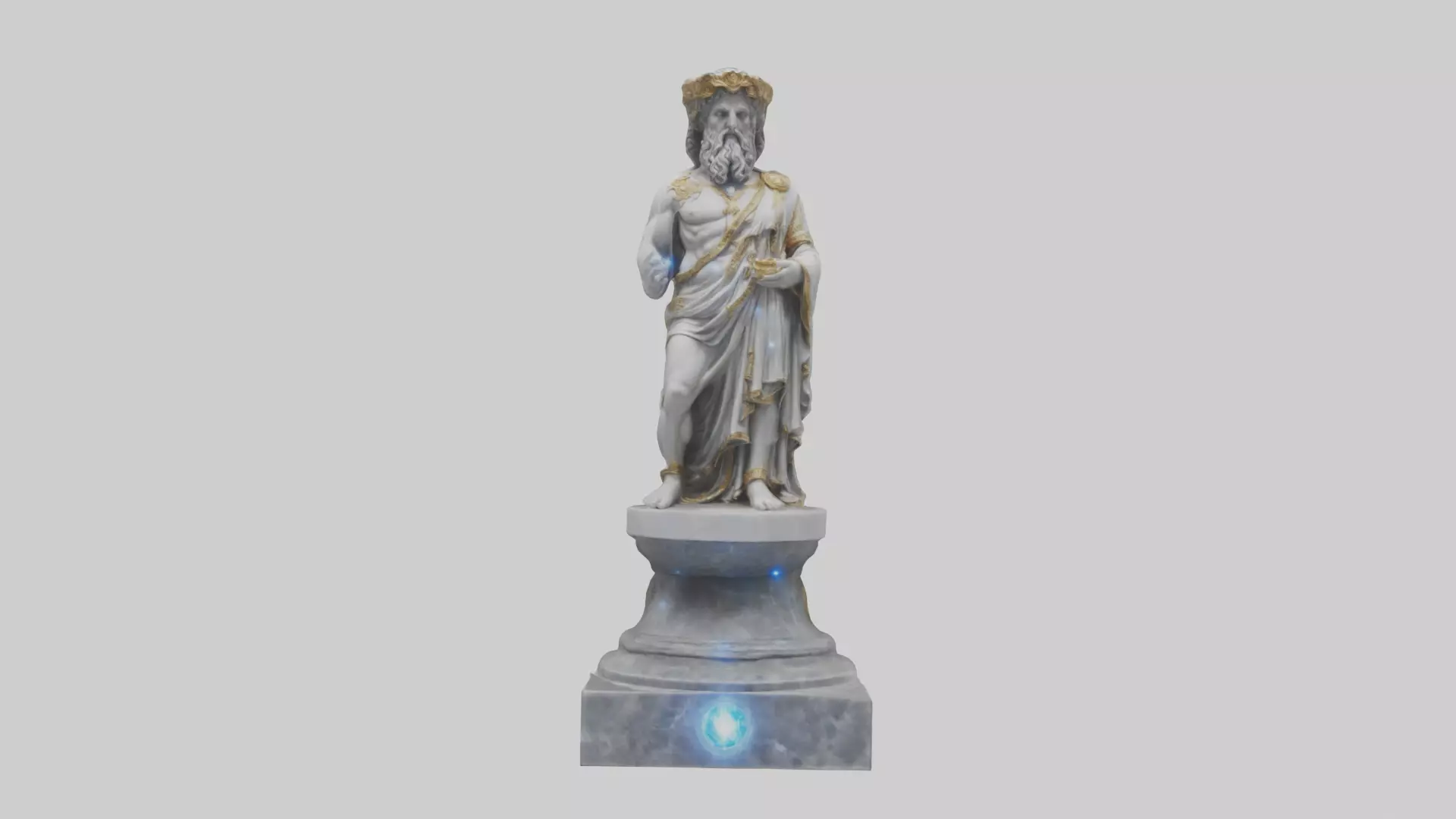 Janus God statue model Low-poly 3D model_0