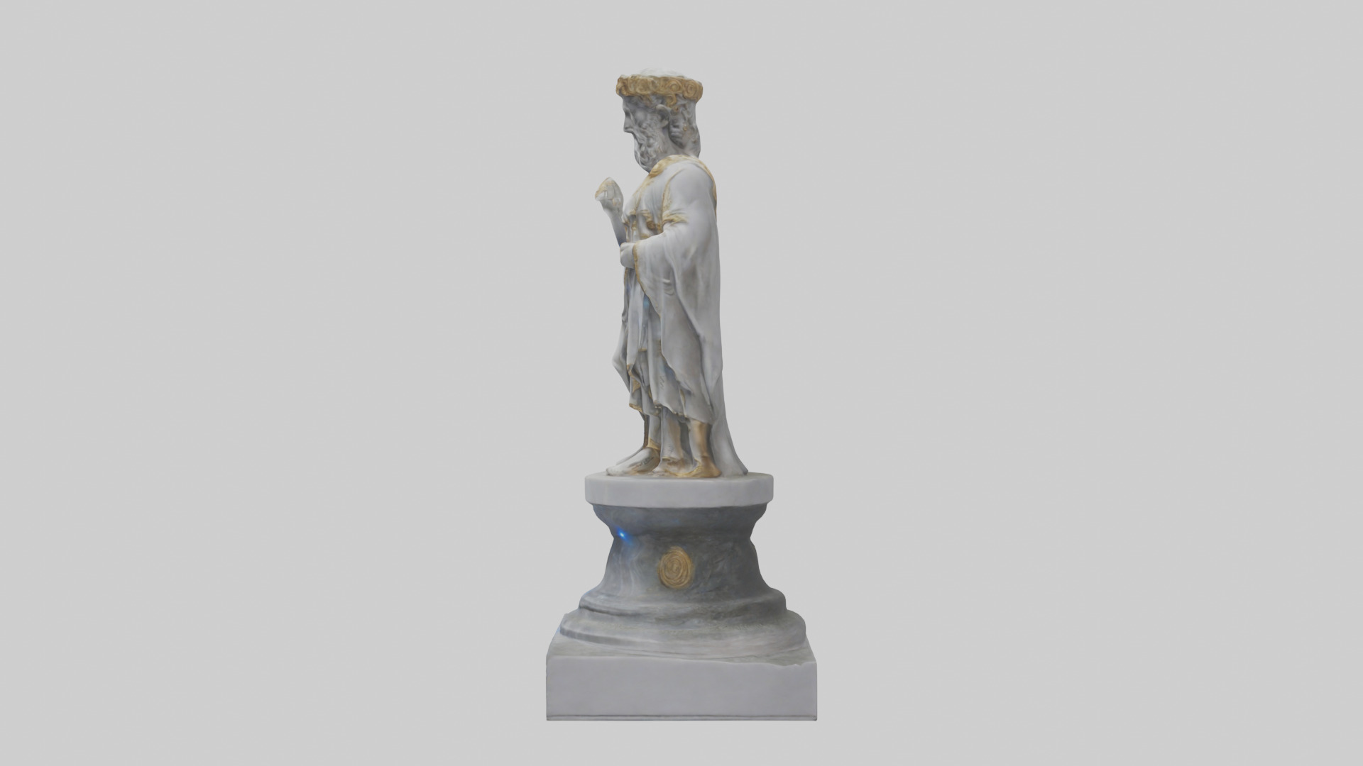 Janus God statue model Low-poly 3D model_15