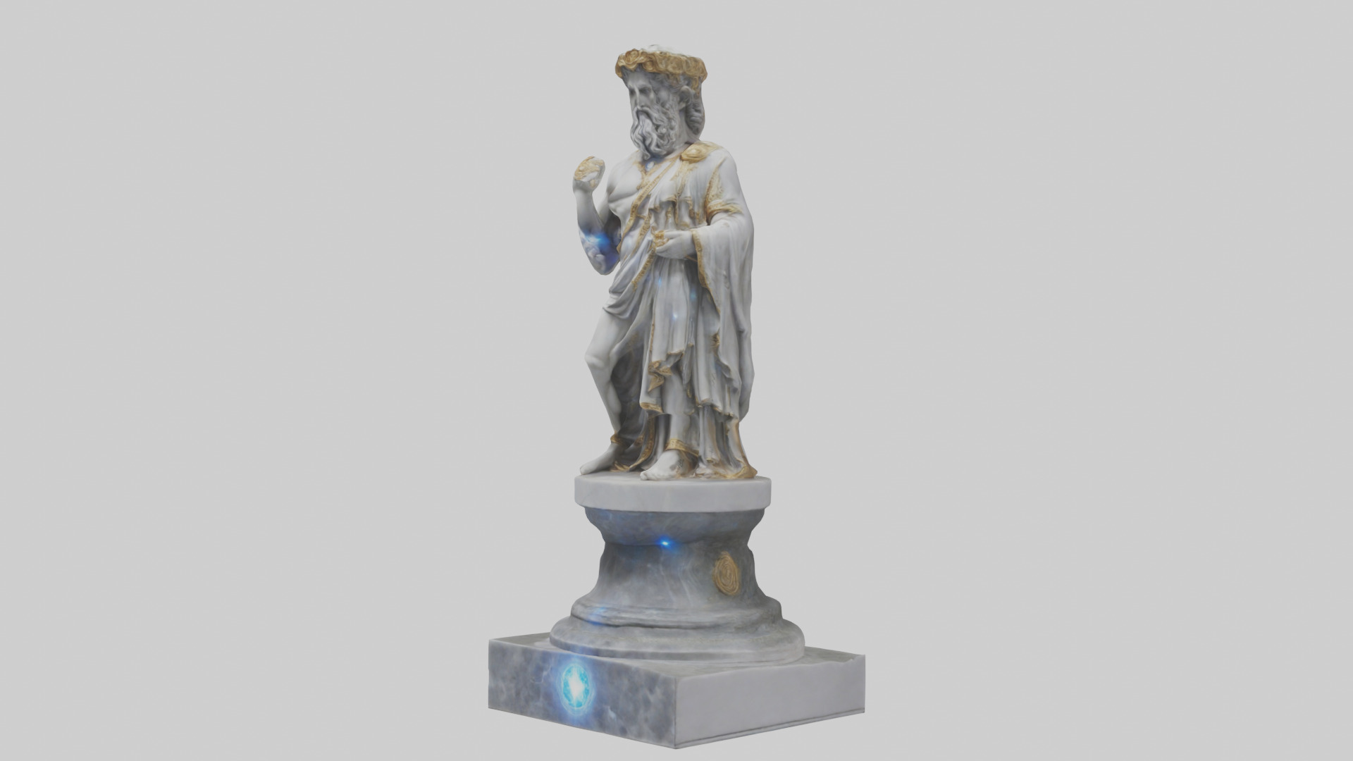 Janus God statue model Low-poly 3D model_9