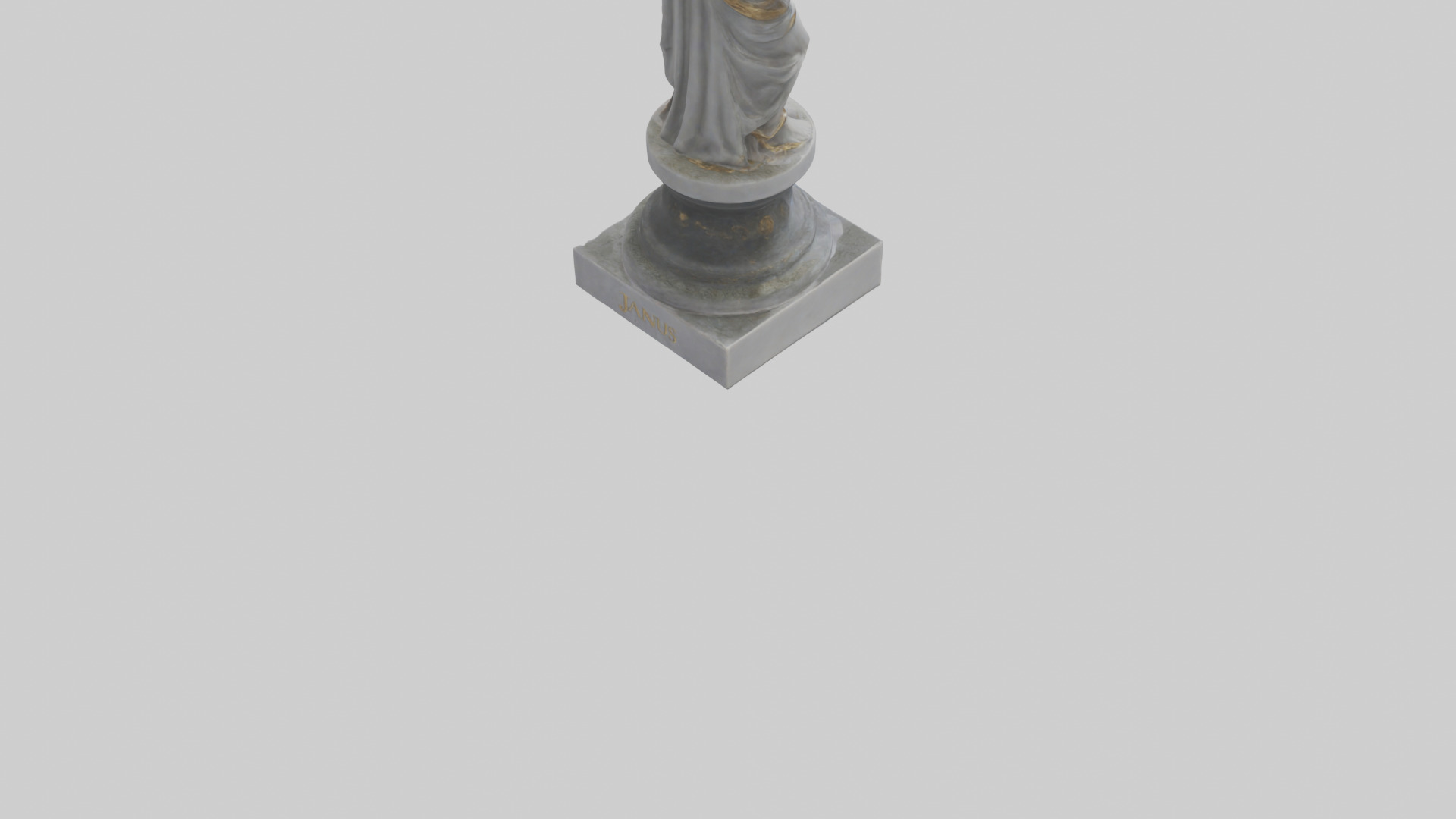 Janus God statue model Low-poly 3D model_6