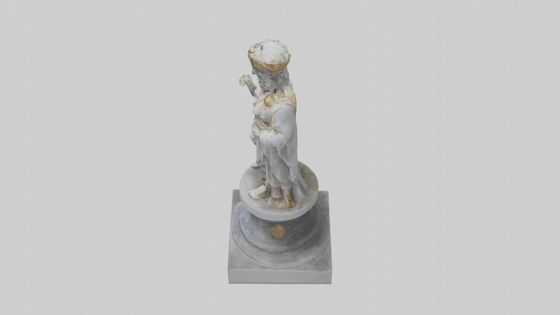 Janus God statue model Low-poly 3D model_13