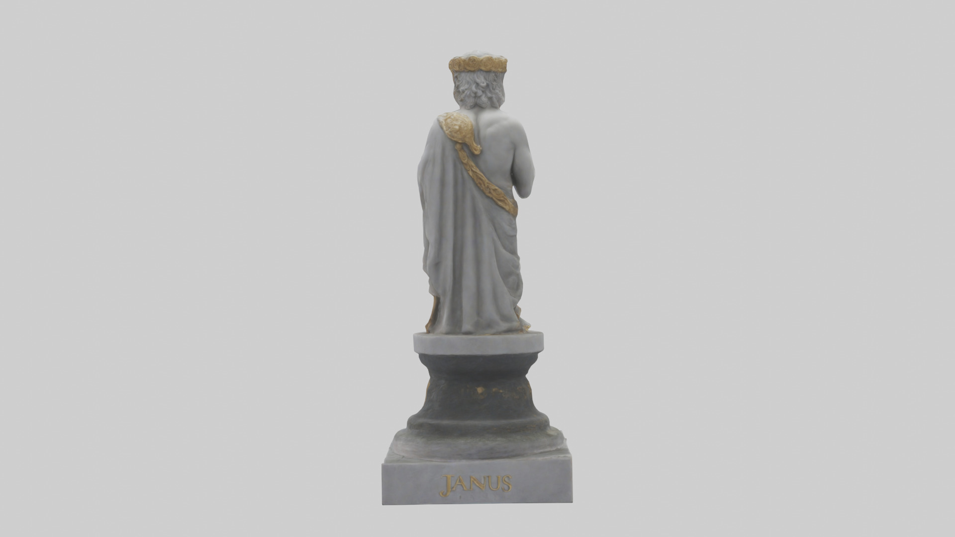 Janus God statue model Low-poly 3D model_5