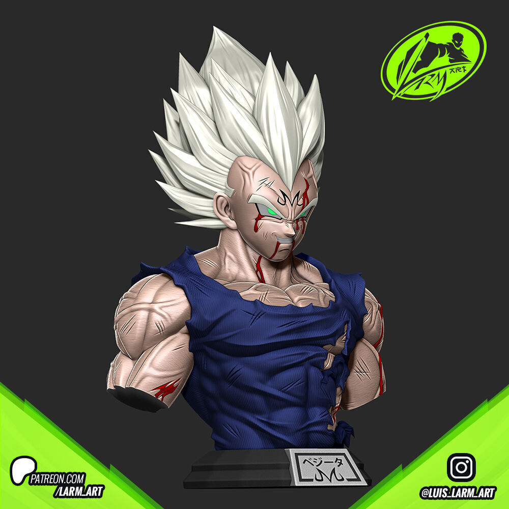 Majin Vegeta Bust Dragon Ball Z 3D print model_2