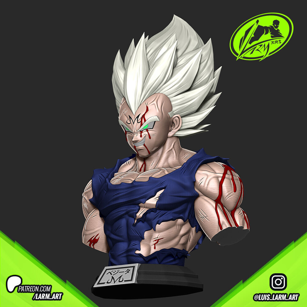 Majin Vegeta Bust Dragon Ball Z 3D print model_1