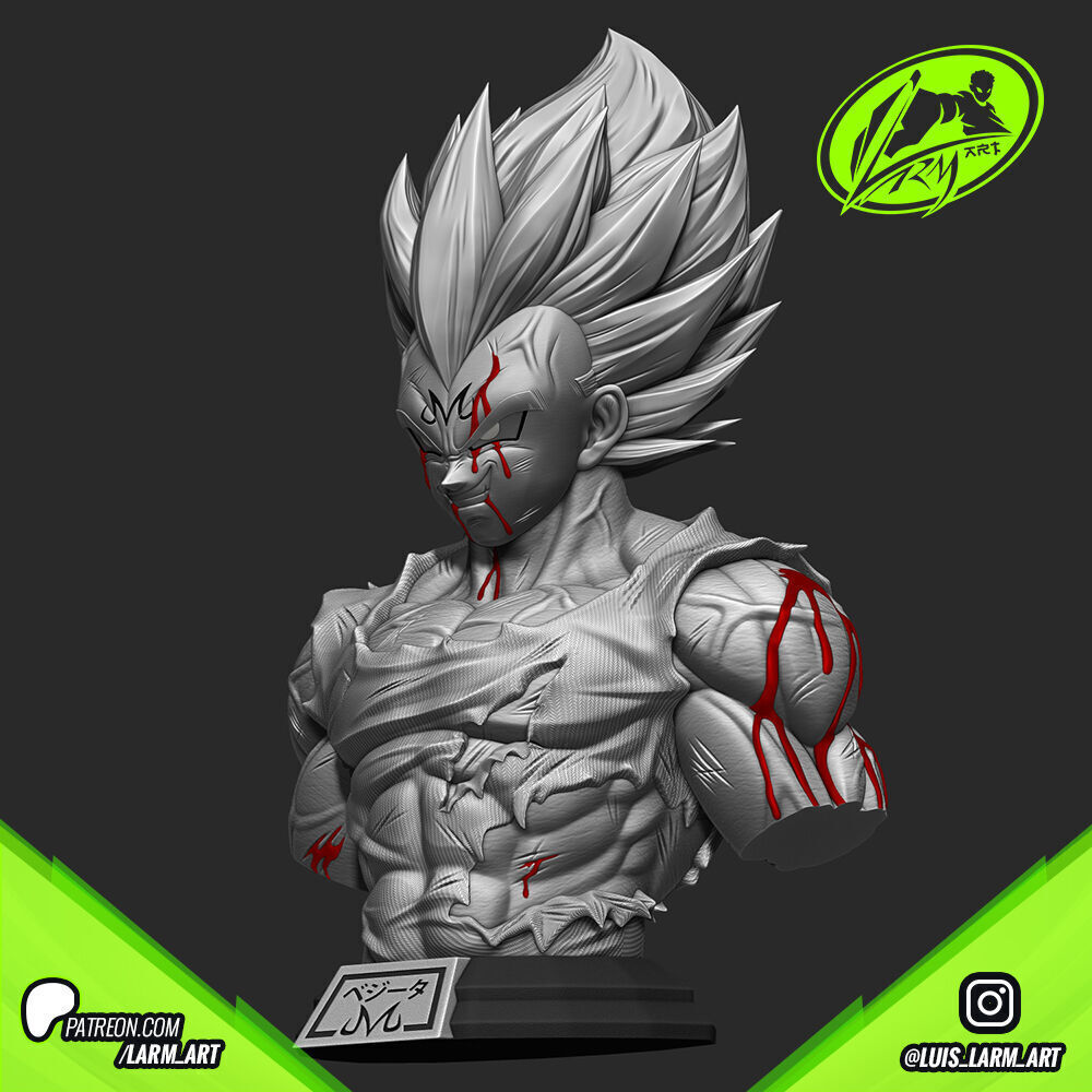 Majin Vegeta Bust Dragon Ball Z 3D print model_5