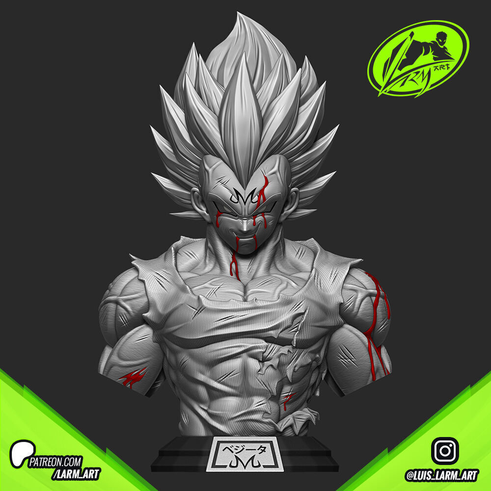 Majin Vegeta Bust Dragon Ball Z 3D print model_4