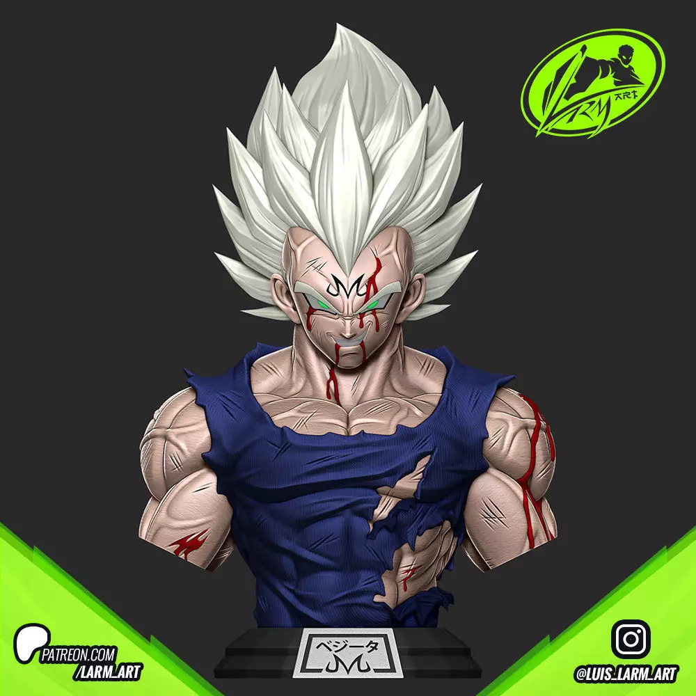 Majin Vegeta Bust Dragon Ball Z 3D print model_0