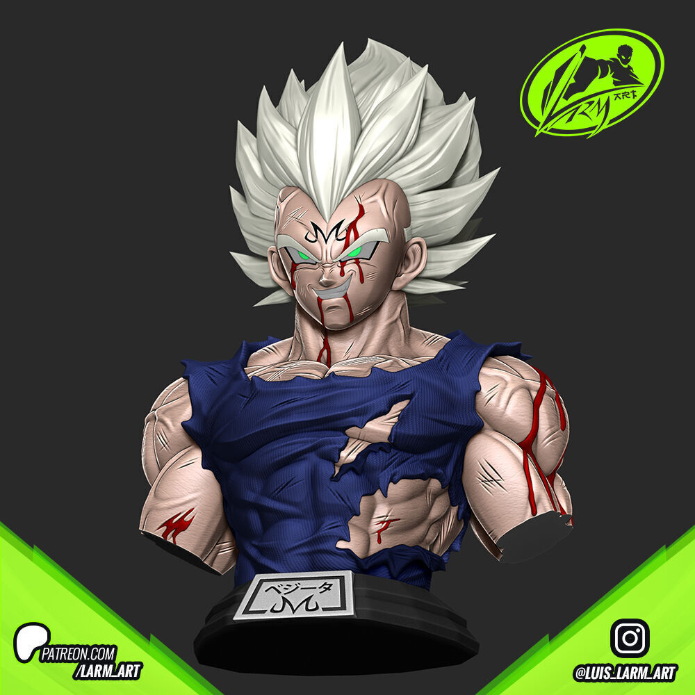 Majin Vegeta Bust Dragon Ball Z 3D print model_3