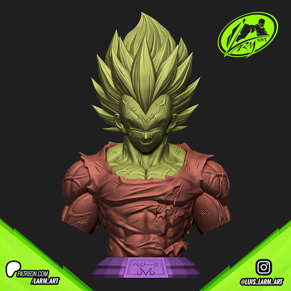 Majin Vegeta Bust Dragon Ball Z 3D print model_8