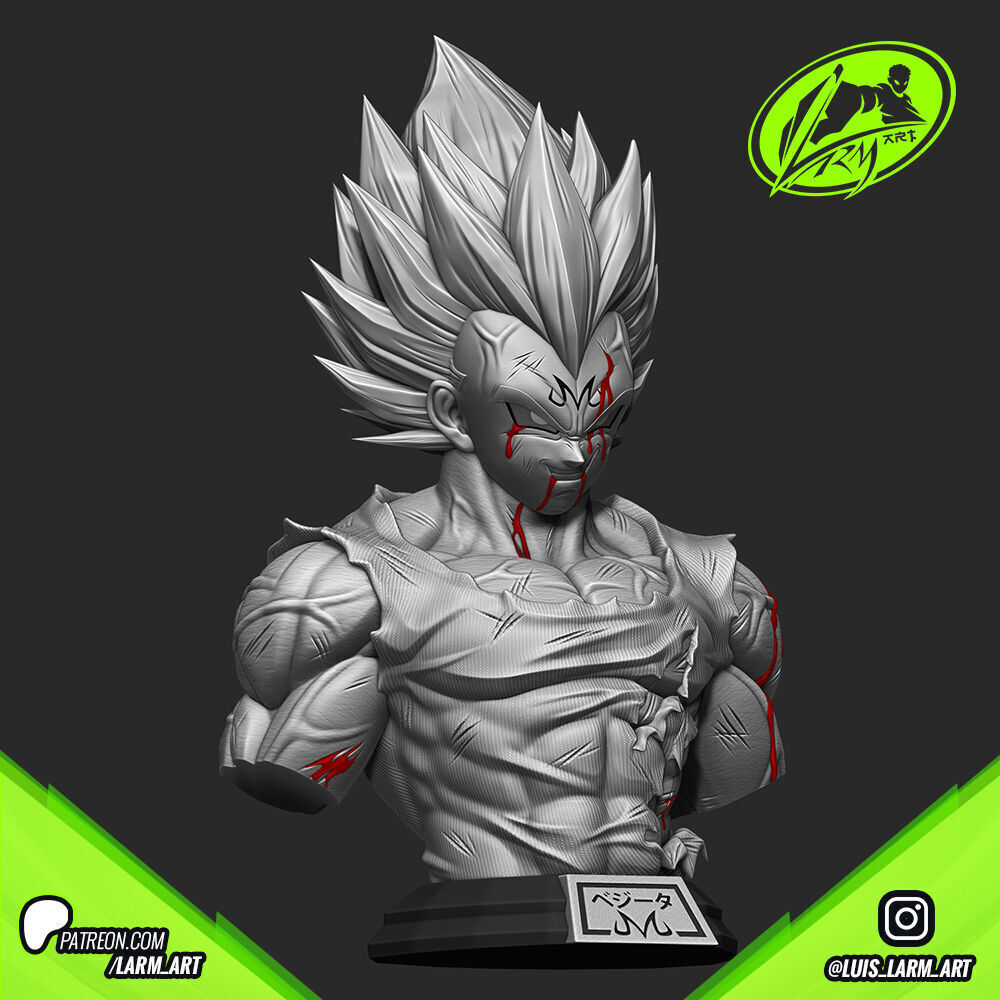 Majin Vegeta Bust Dragon Ball Z 3D print model_6
