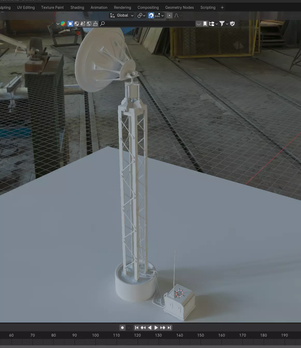 Radio Antenna Tower Free low-poly 3D model