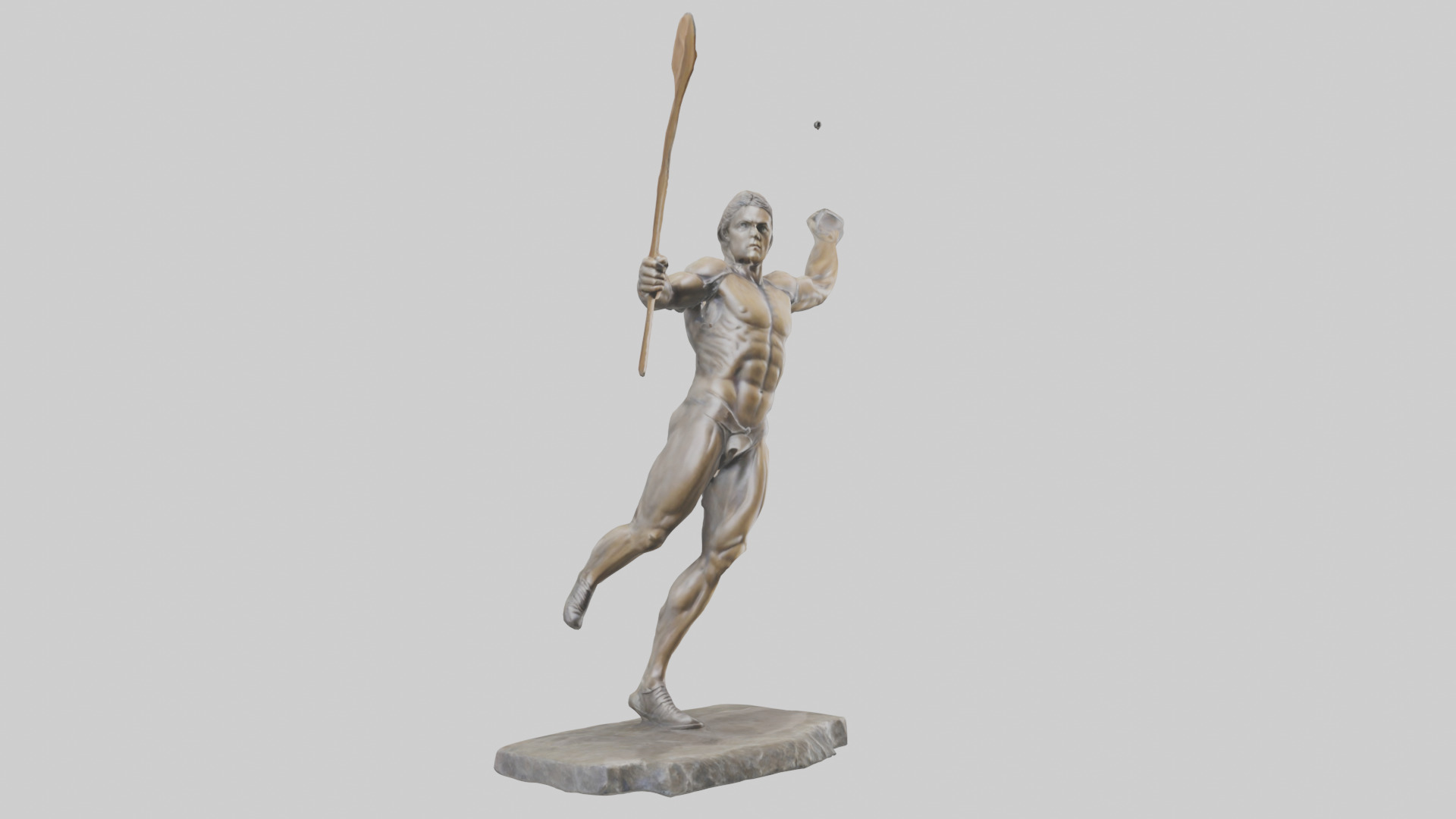 Javelin Thrower statue model Low-poly 3D model_1