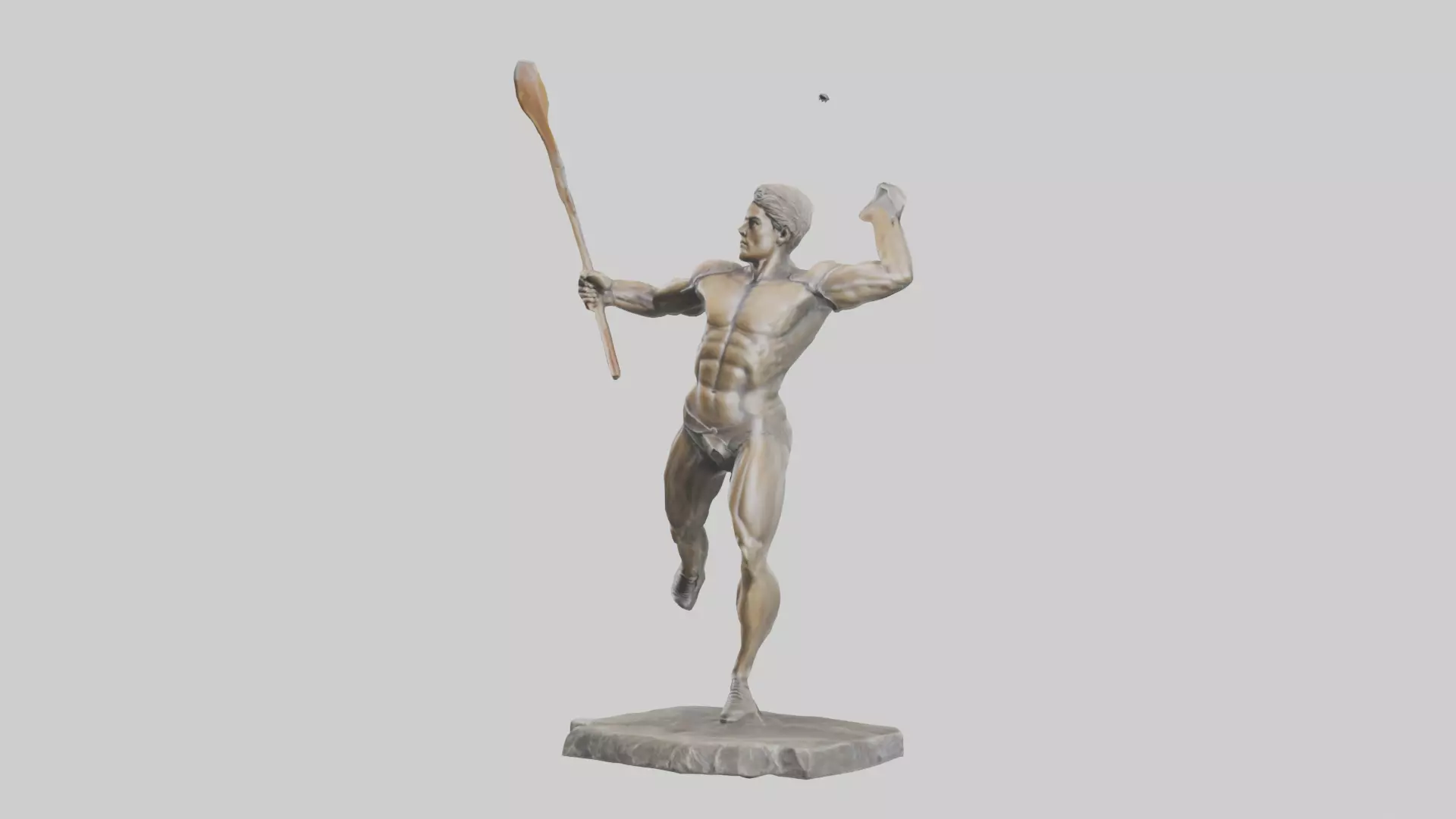 Javelin Thrower statue model Low-poly 3D model_0