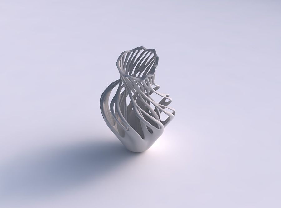 Vase curved with two layered branches pimp up top 3D print model_0