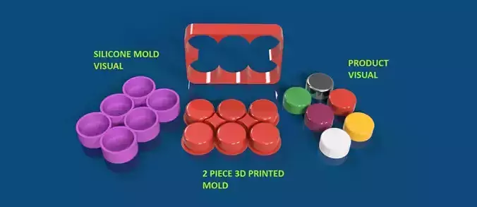 Silicone mold for candles soap simple round 2