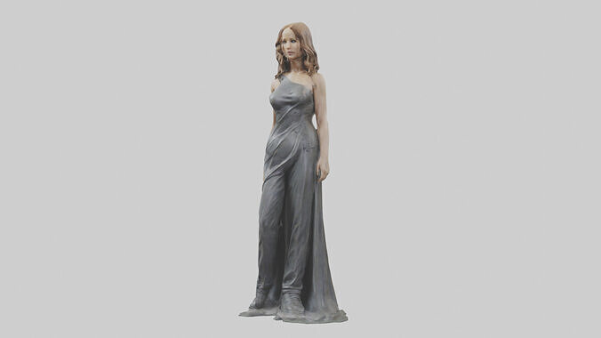 Jennifer Lawrence statue model Low-poly 3D model