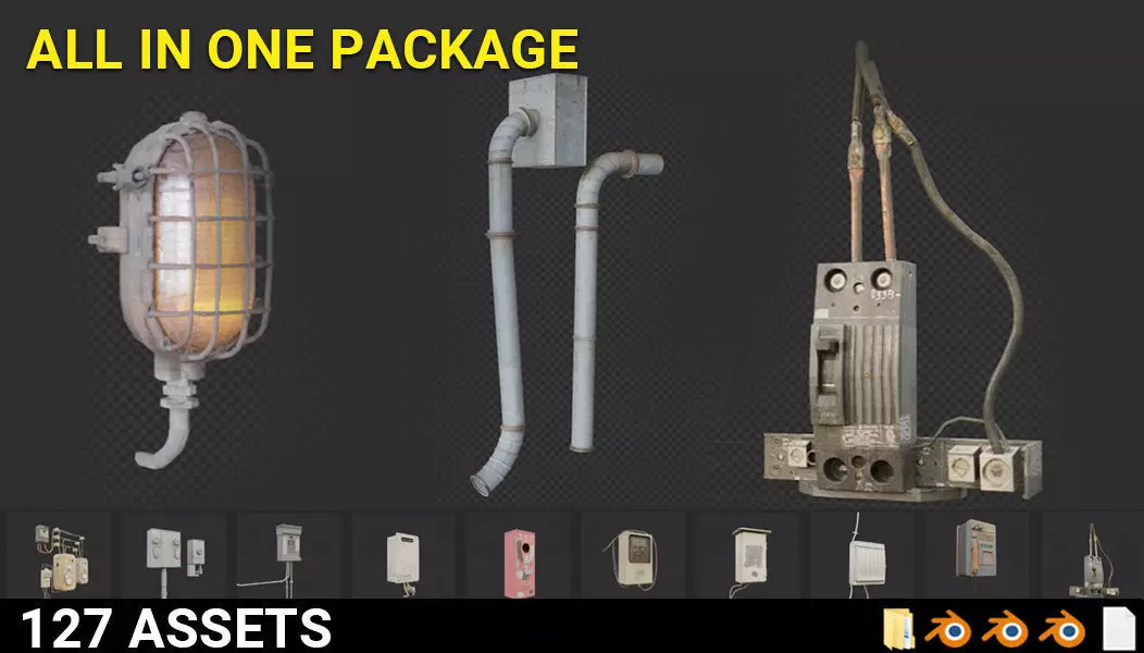 Industrial Decoration Asset Pack Low-poly 3D model