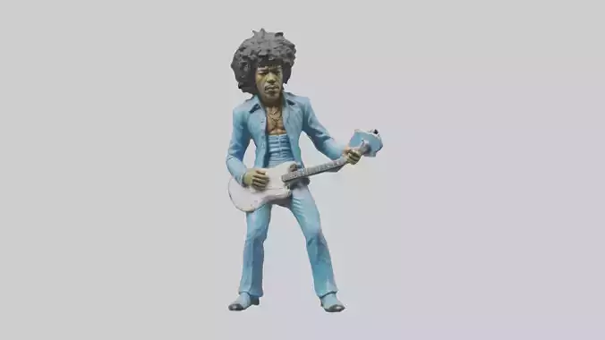 Jimi Hendrix statue model Low-poly 3D model