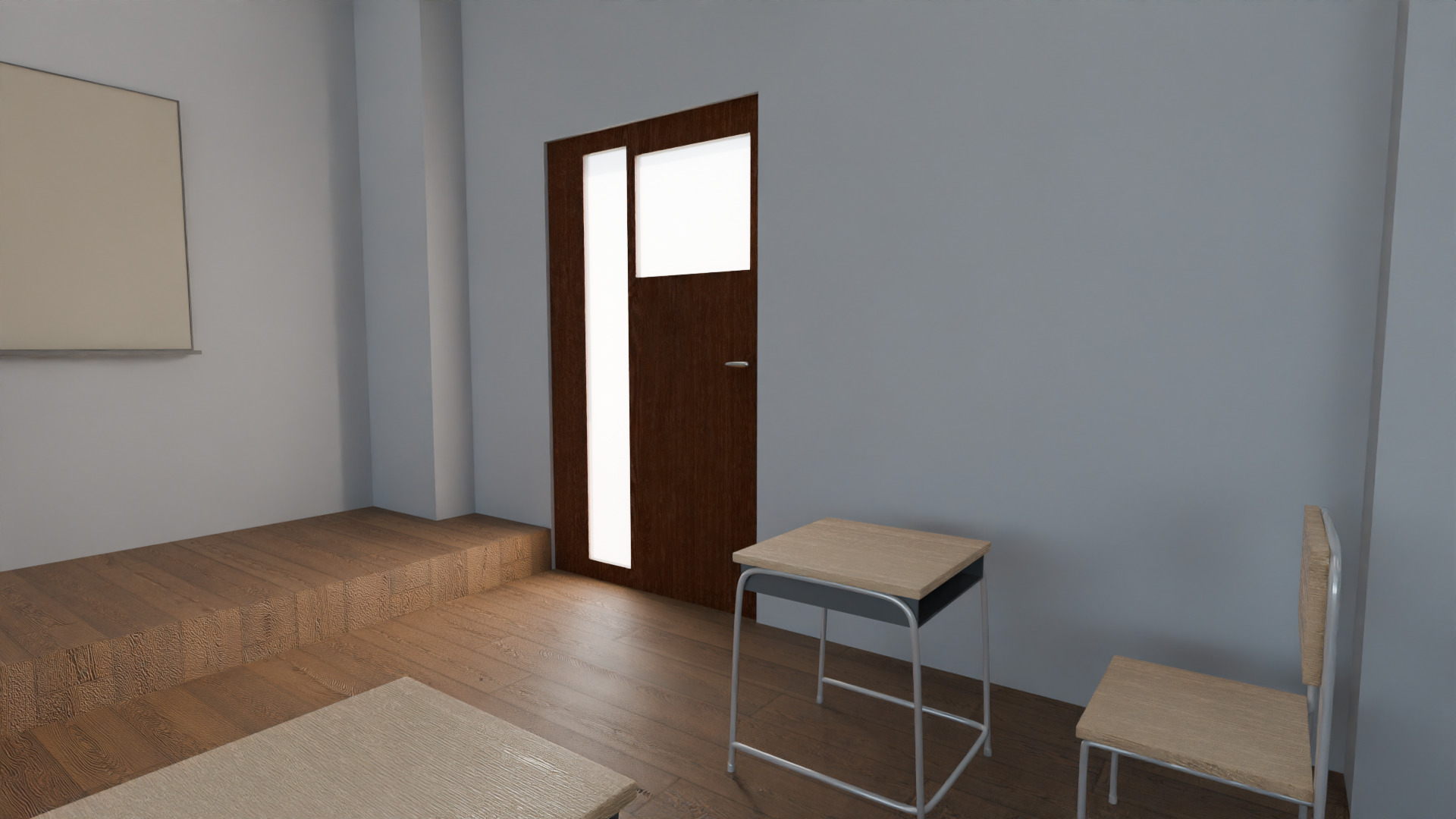 highly detailed and realistic 3D classroom model 3D model_3