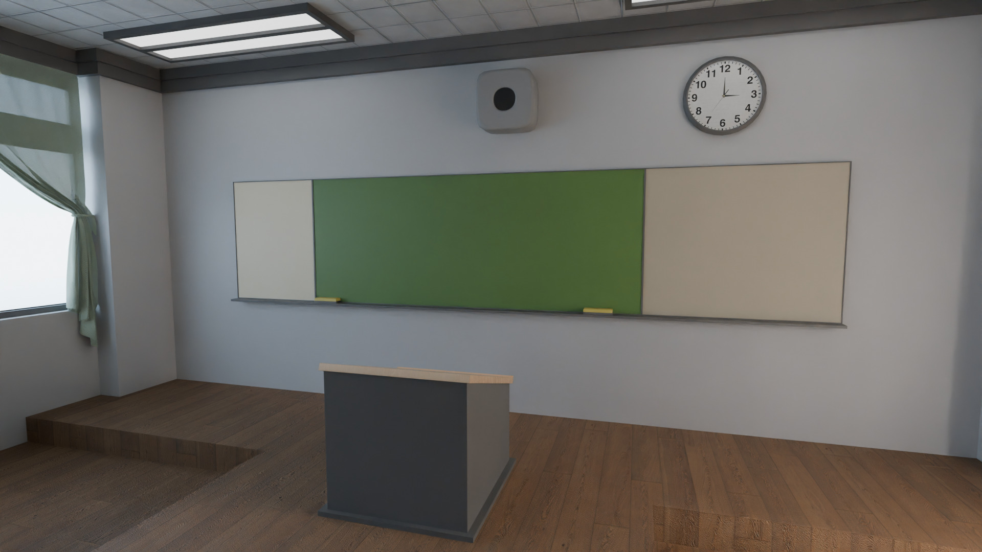 highly detailed and realistic 3D classroom model 3D model_2