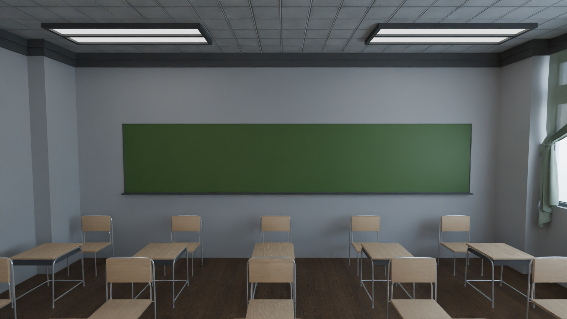 highly detailed and realistic 3D classroom model 3D model_7